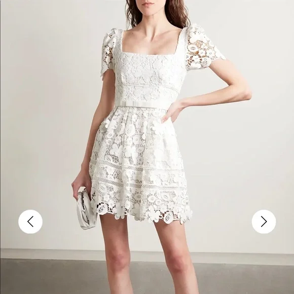オールインワン・サロペット Self-Portrait 'White Lace Tiered Mini' Dress White Lace Tiered Mini Dress – self-portrait
